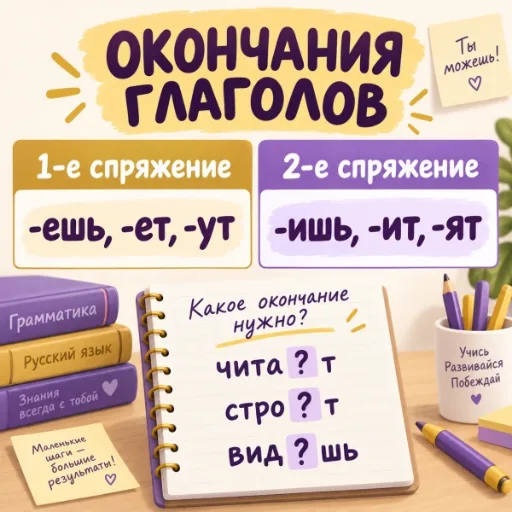 Безударные окончания глаголов - правила и упражнения