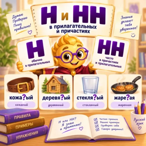 Н и НН - правила, упражнения и тренажёр по русскому языку