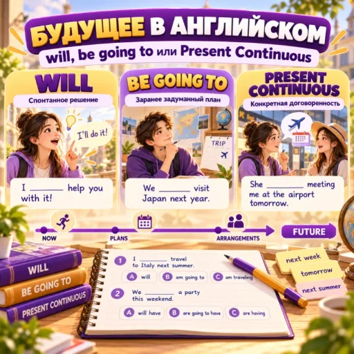 Будущее в английском - Will, Be Going To или Present Continuous